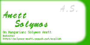 anett solymos business card